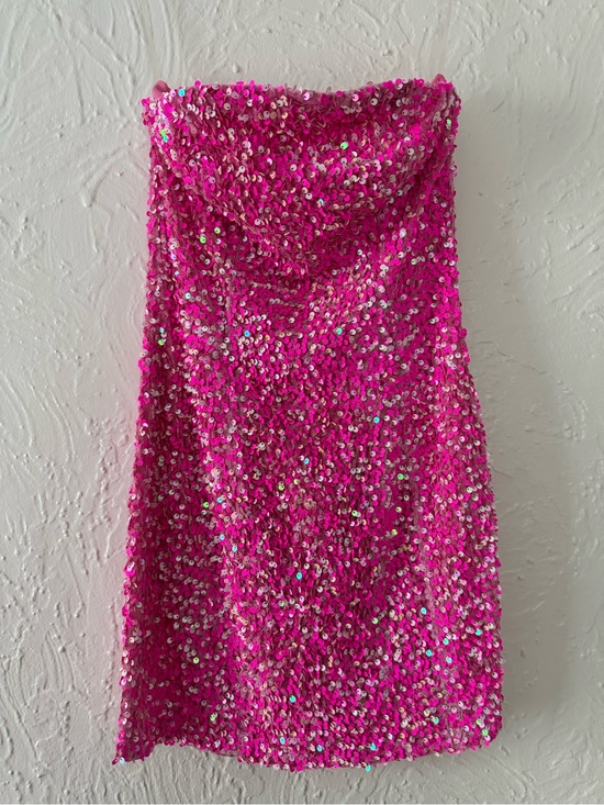 Nasty Gal Dresses & Skirts - Nasty Gal Pink Sequin Strapless Mini Dress